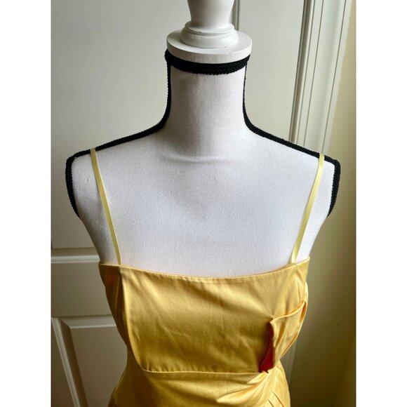 BCBG Paris Yellow Satin Dress - Size 6 - Picture 5 of 8